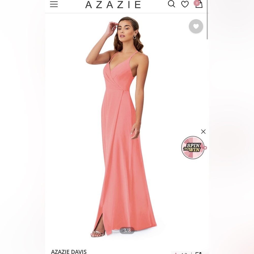 Azazie coral Davis dress size 4/6